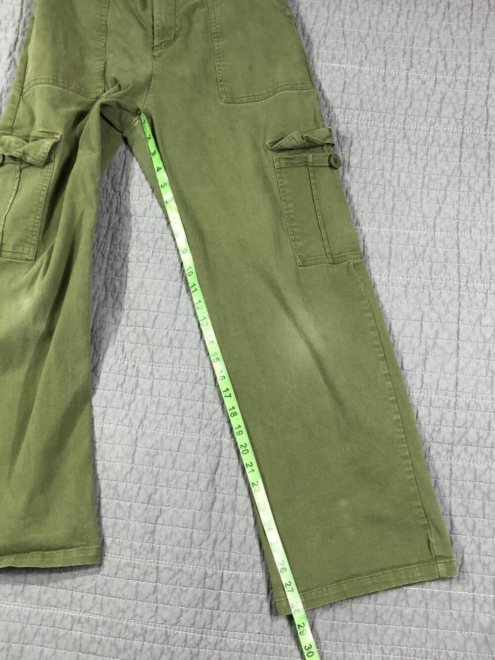 4/$15 Lepunuo Pants Women Medium Olive Green Cargo Utility Army Full Leg - Picture 8 of 16